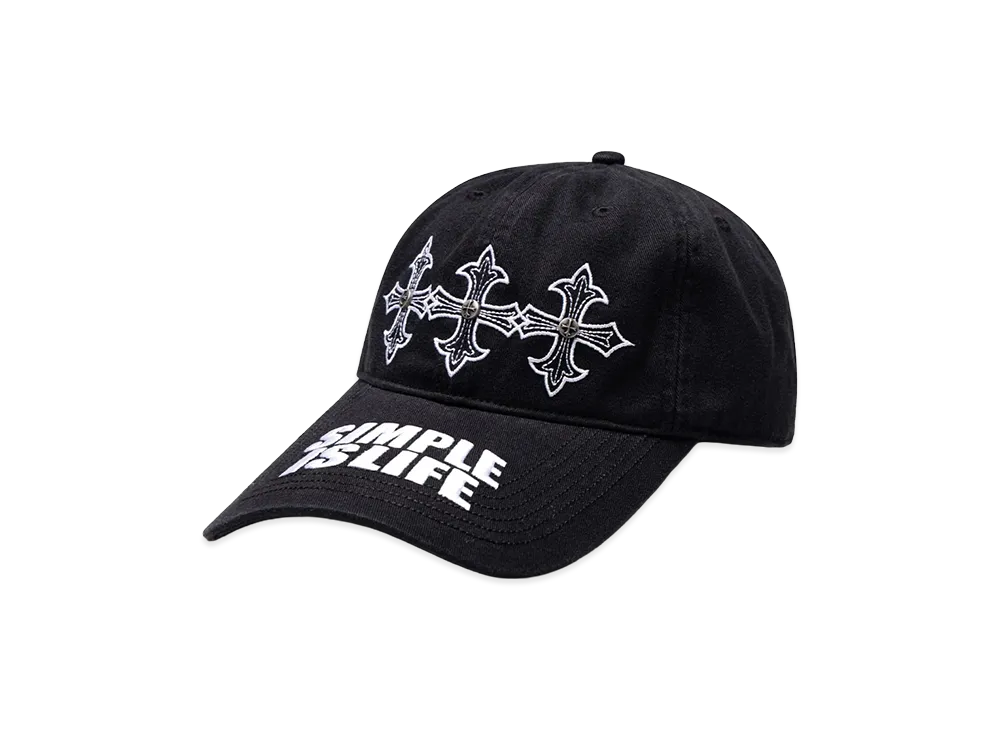SUPPLIER Simple Is Life Cross Embroidery Cap "Black"