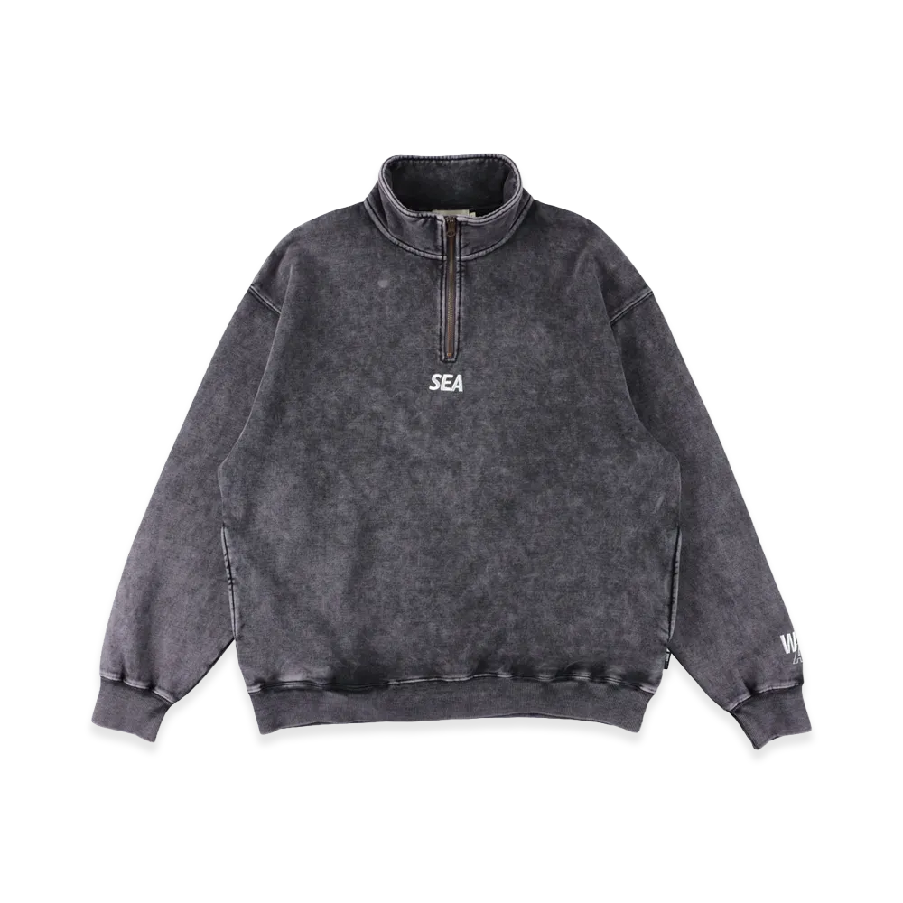 WIND AND SEA Aged Essential Half Zip Sweatshirts "Purple"