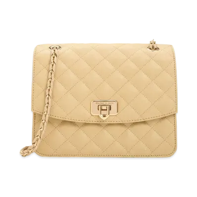 CHARLES & KEITH Cressida Quilted Chain Strap Bag "Beige"