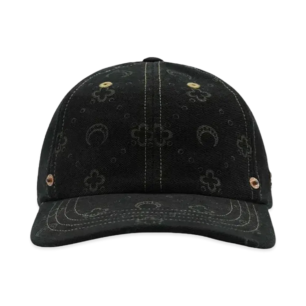 Marine Serre REGENERATED DENIM BASEBALL CAP "BLACK"