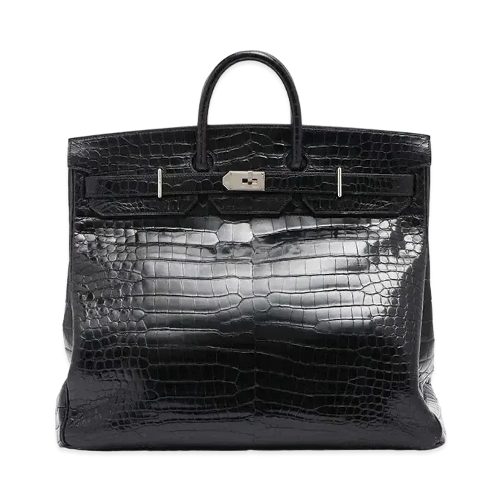 Hermes Haut a Courroies Porosus "Noir/Silver"