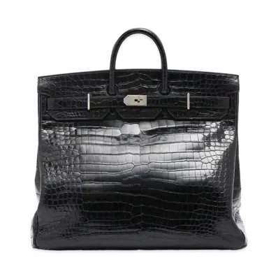 Hermes Haut a Courroies Porosus "Noir/Silver"