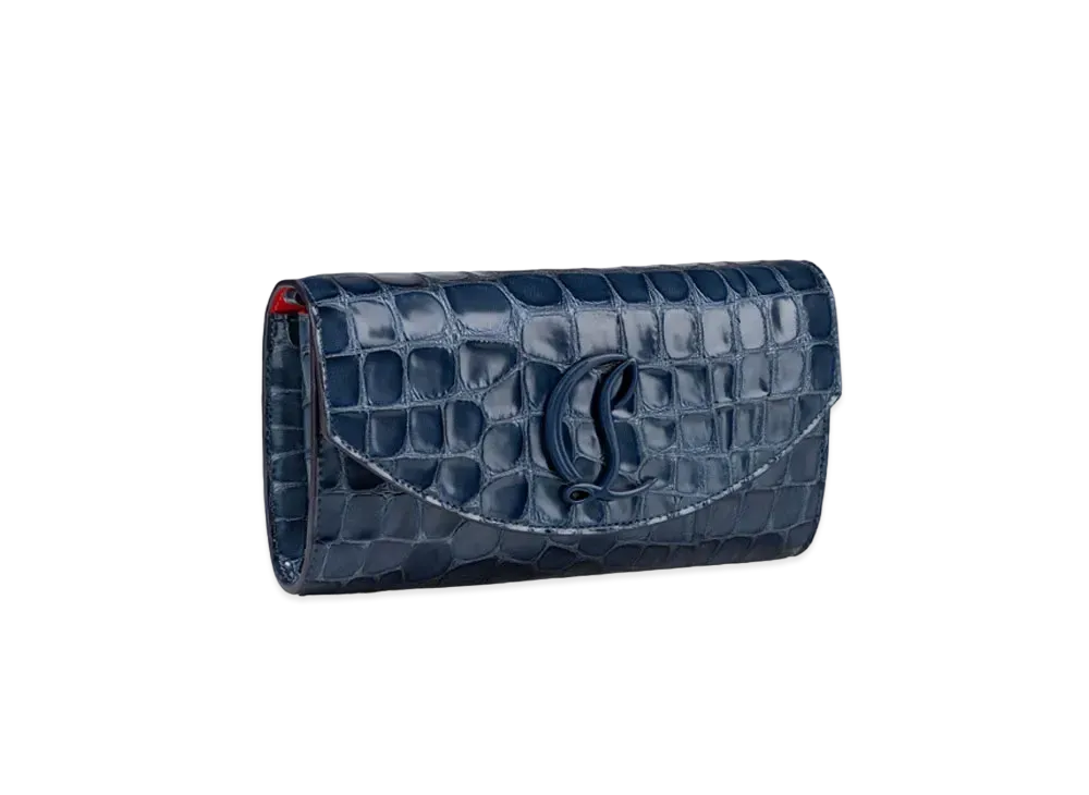 Christian Louboutin Loubi54 Wallet on Chain Alligator Embossed Calf Leather "Blue"