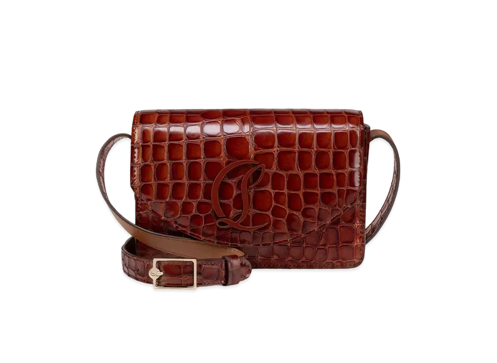 Christian Louboutin Loubi54 Crossbody Bag Alligator Embossed Calf Leather "Brown"