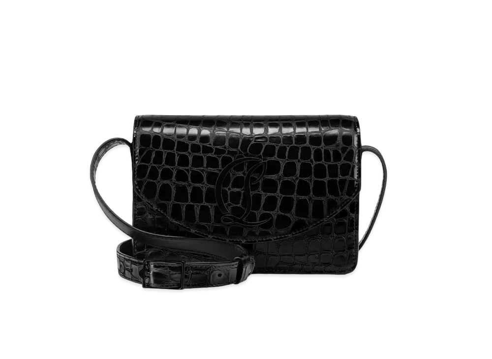 Christian Louboutin Loubi54 Crossbody Bag Alligator Embossed Calf Leather "Black"