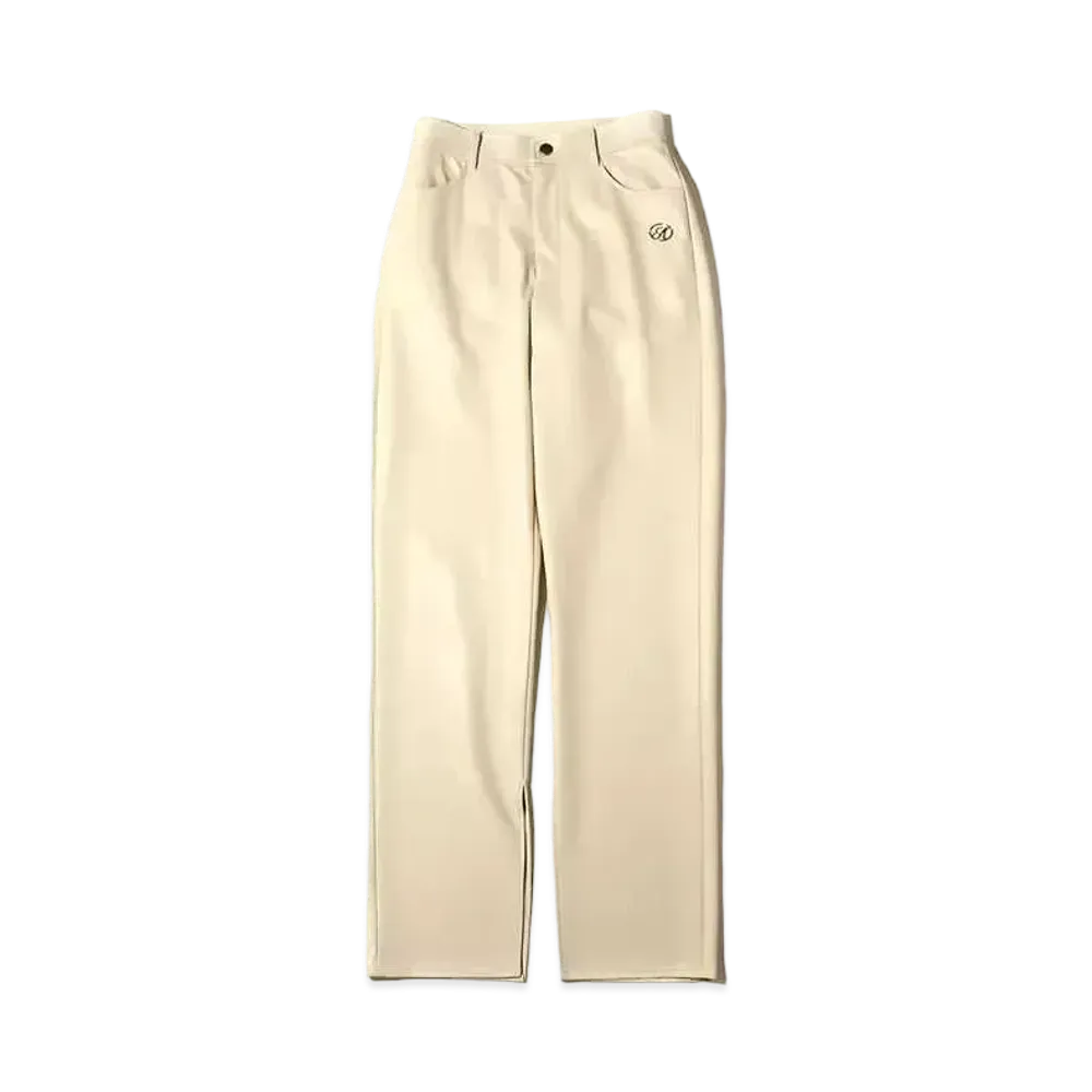 atmos pink Faux Leather Cut Pants "White"