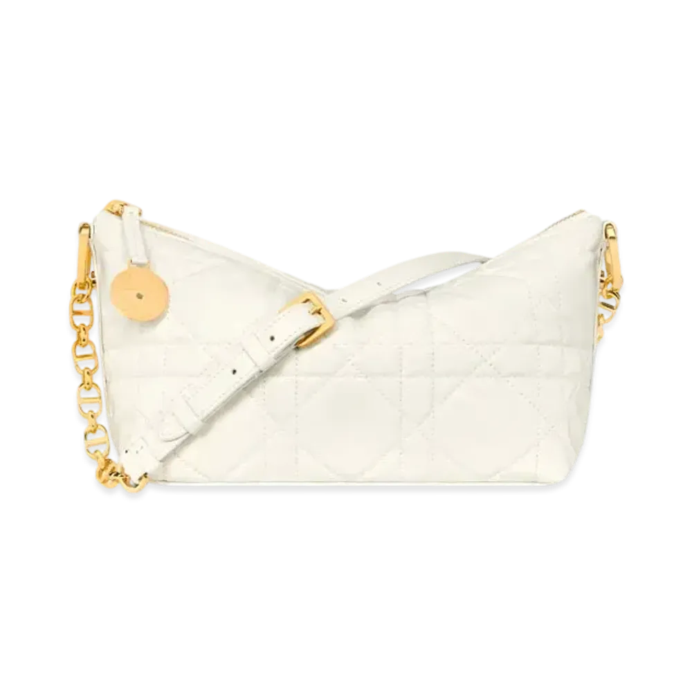 Dior Diorstar Hobo Bag with Chain Macrocannage Lambskin "Latte"