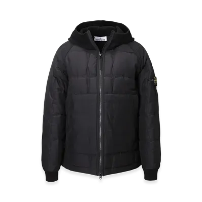 Stone Island Padded Zip-Up Blouson Cupro Cotton Stella with Primaloft Insulation Technology and Knit "Black"