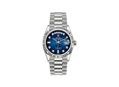 ROLEX Day-Date 36 Blue Dial 10P Diamonds 128239A