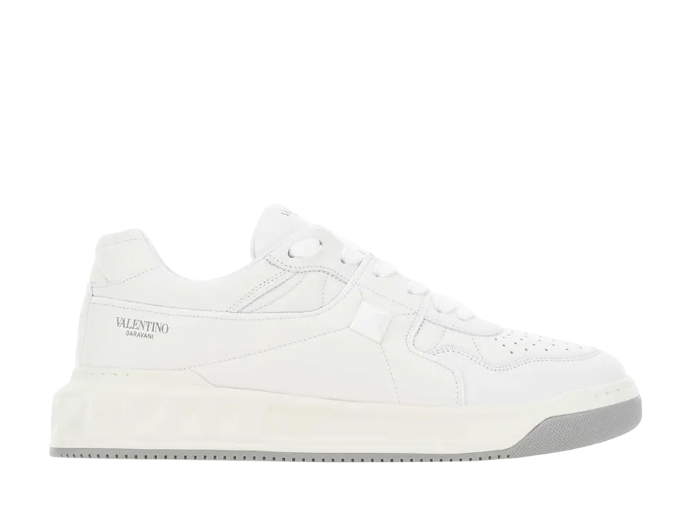 Valentino Garavani White Nappa Leather One Stud Sneakers "White"