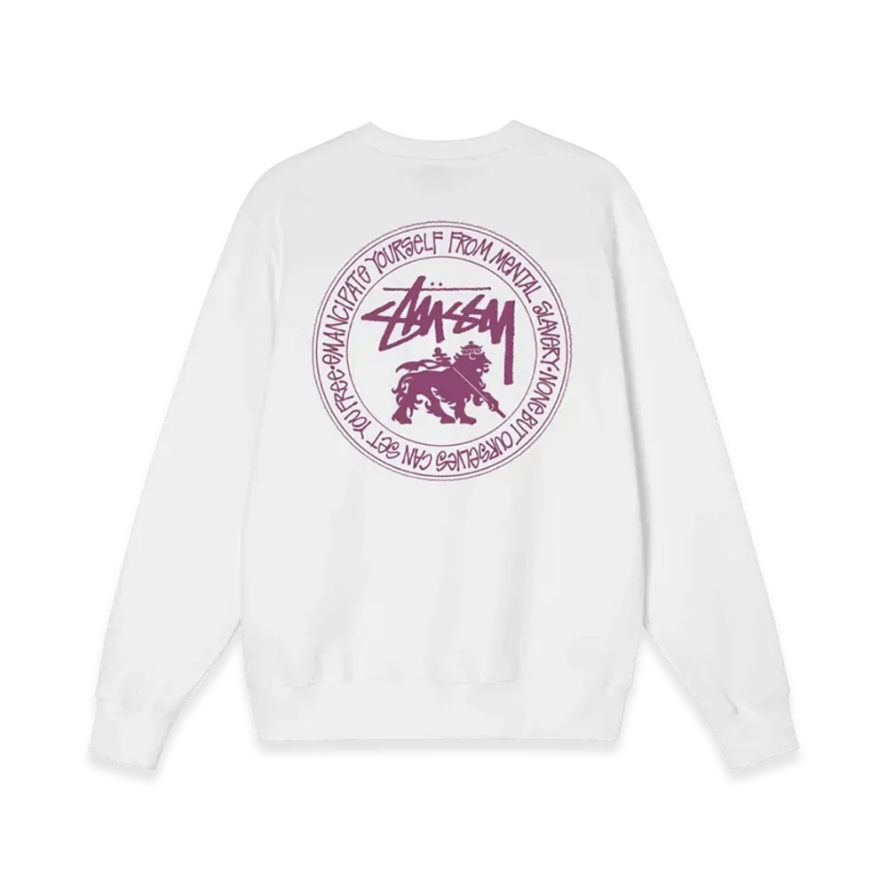 Stussy Lion Dot Crew "White"