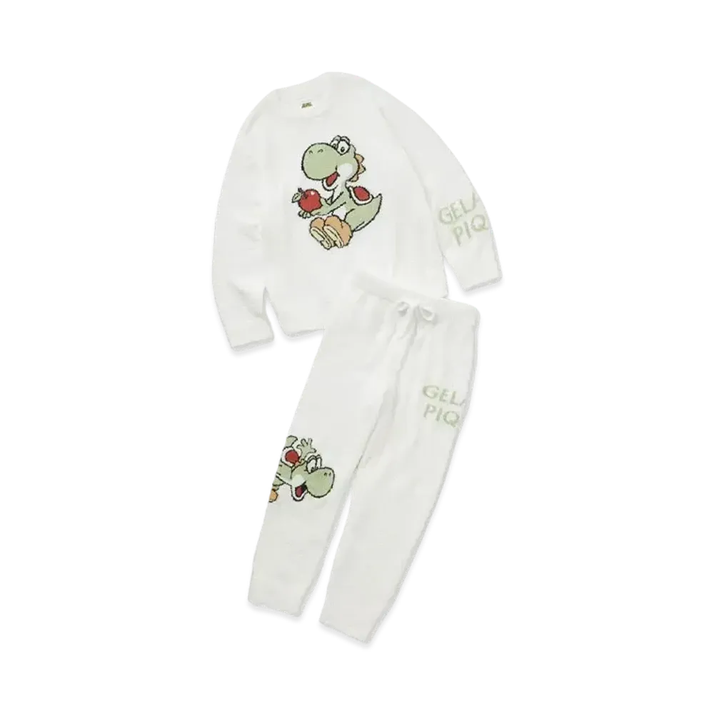 GELATO PIQUE x SUPER MARIO Ladies Baby Moco Jacquard Pullover & Long Pants Set "Off White"