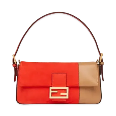 FENDI Baguette 1997 & Suede / Leather Bag "Red"