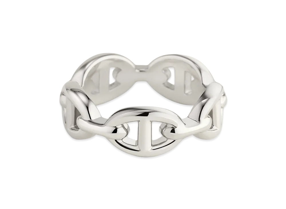 Hermes Chaine D'ancre Enchainee Ring PM "Silver"