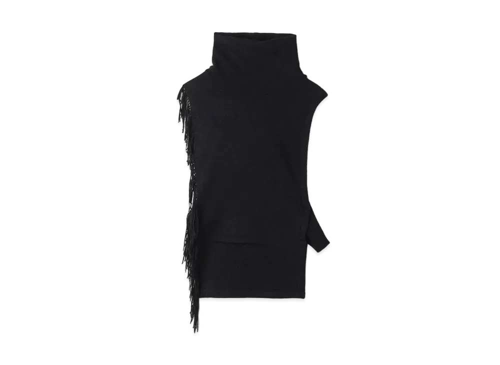 Yohji Yamamoto Y's SHRINKAGE FRINGE VEST "Black"