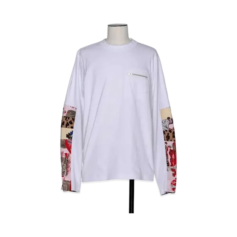 sacai Archive Print Mix Long Sleeve T-Shirt "White"