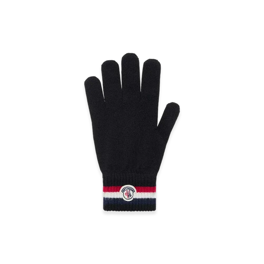MONCLER Tricolour Wool Gloves "Black"