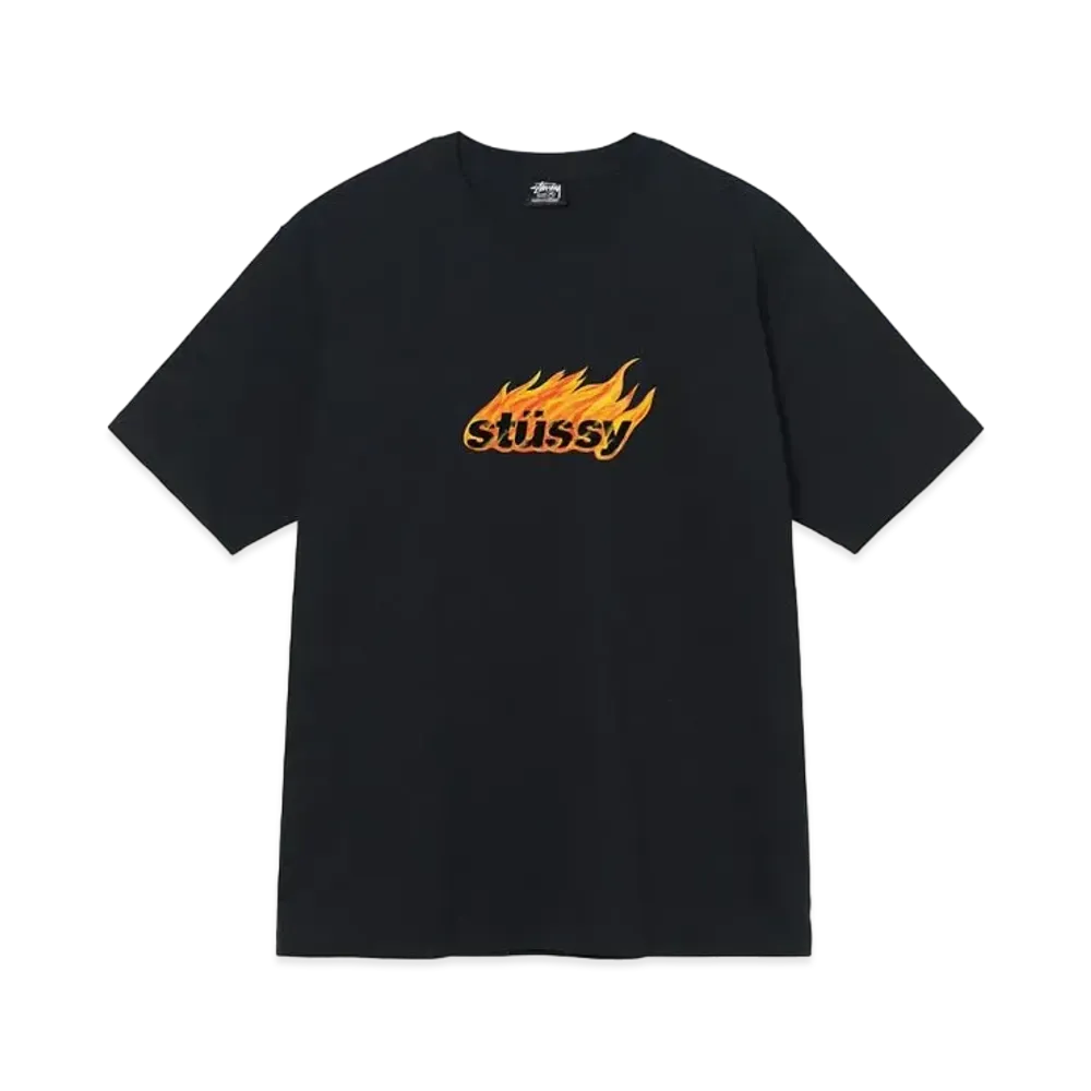 Stussy FLAMES TEE "Black"