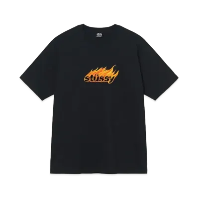 Stussy FLAMES TEE "Black"