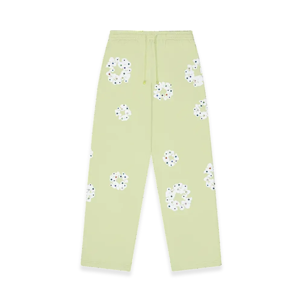 DENIM TEARS Rhinestone Cotton Wreath Sweatpants "Mint"