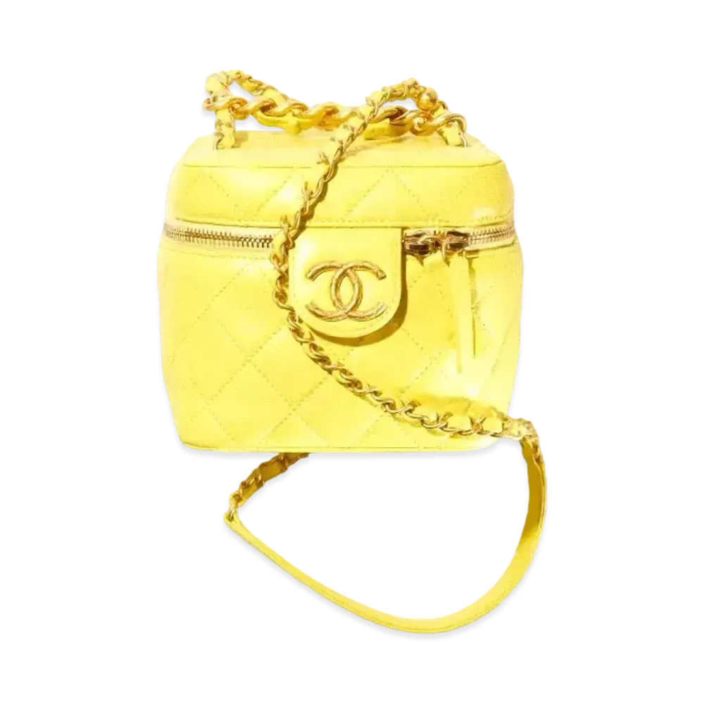 CHANEL Small Vanity Case Calfskin "Yellow"
