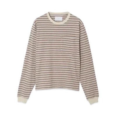 SUGARHILL STRIPE LONG SLEEVE TEE "WINE STRIPE"