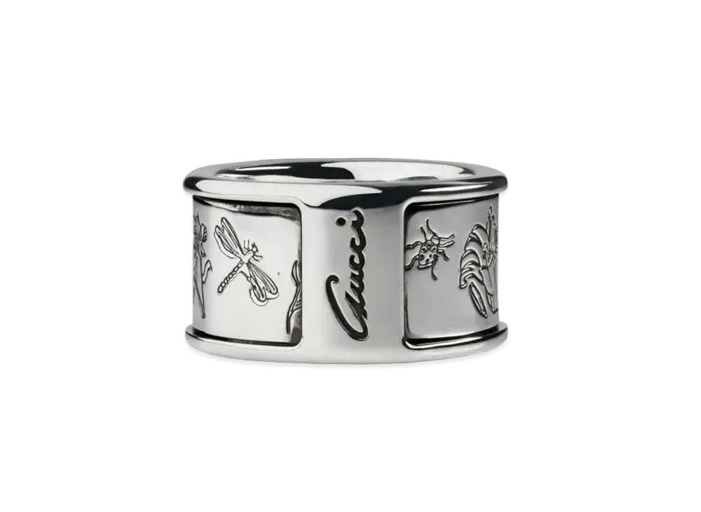 GUCCI Silver Flower Ring "Silver"