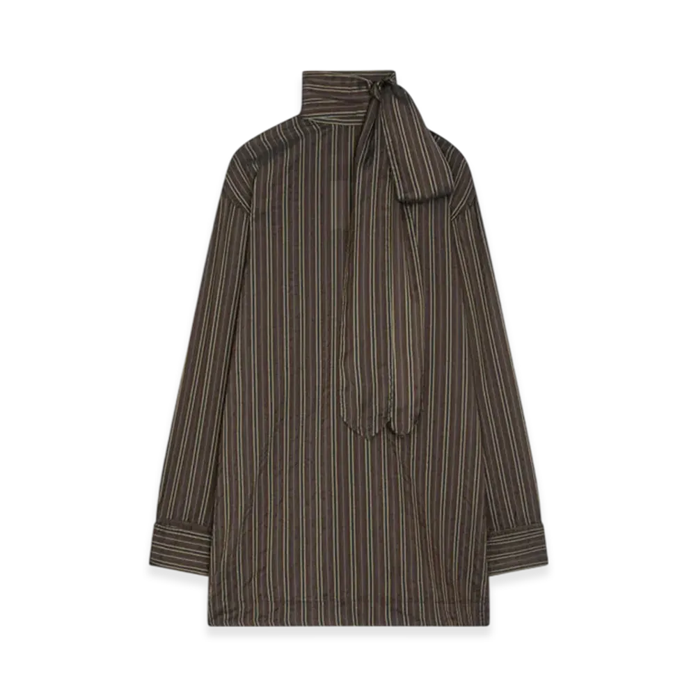 DRIES VAN NOTEN Women's Loose Fit Cupro Blouse "Brown"
