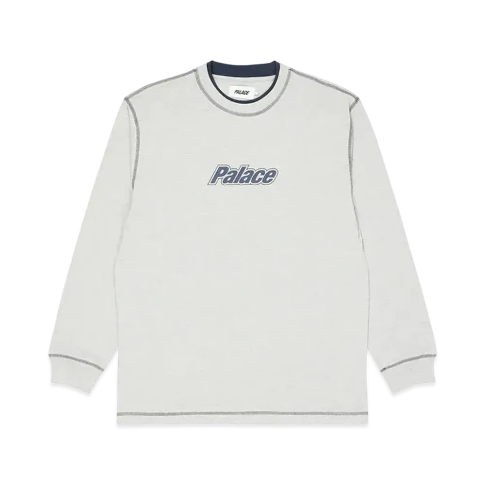 PALACE Double Collar Longsleeve Top "Grey Marl"