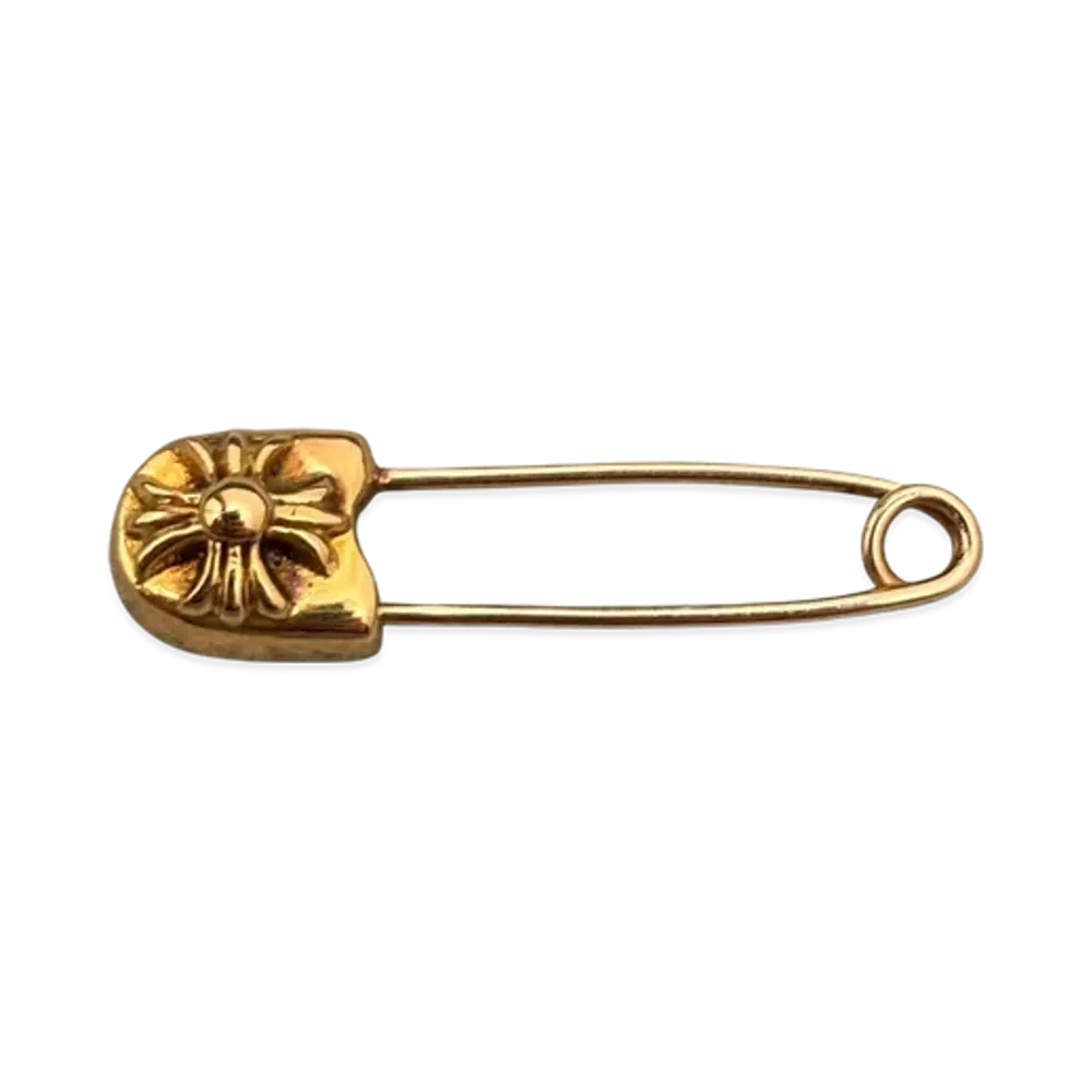Chrome Hearts 22K Small Safety Pin with CH Plus "Yellow Gold"