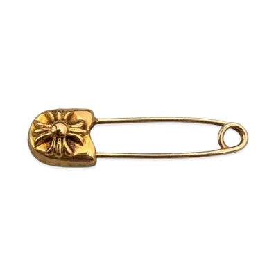 Chrome Hearts 22K Small Safety Pin with CH Plus "Yellow Gold"