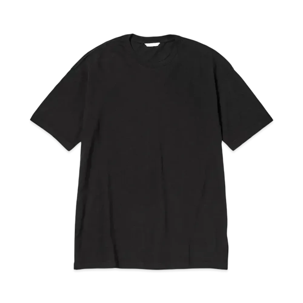 オーラリー シームレス クルーネック Tシャツ "ブラック"