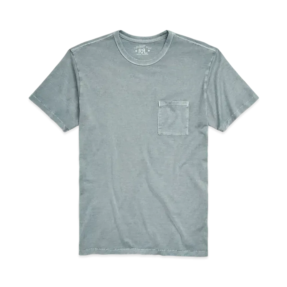 RRL Ralph Lauren Garment-Dyed pocket Tee "Green"