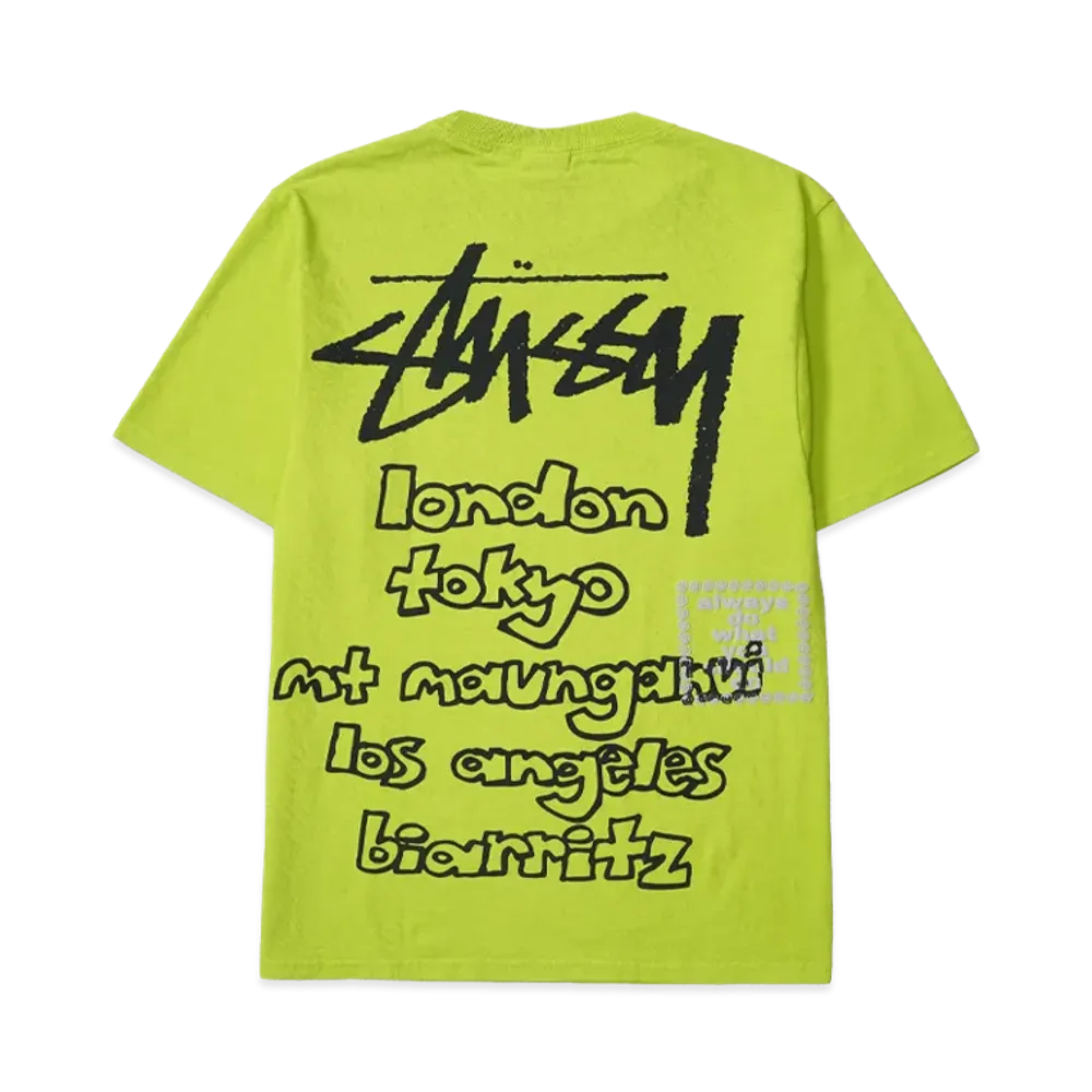 Stussy x Always Do What You Should Do World Tour Tee "Lime"