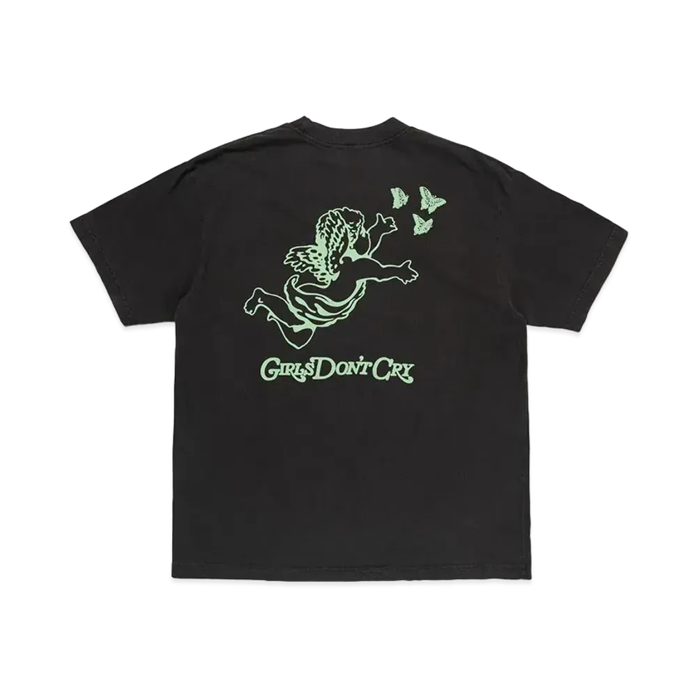 Girls Don't Cry OTSUMO PLAZA Exclusive Item GDC Angel T-shirt "Vintage Black/Light Green" / VERDY