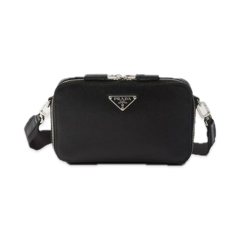 PRADA Brique Saffiano Leather Bag "Black"
