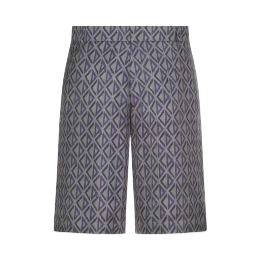 Dior Men's CD Diamond Bermuda Shorts Silk Twill "Deep Gray"