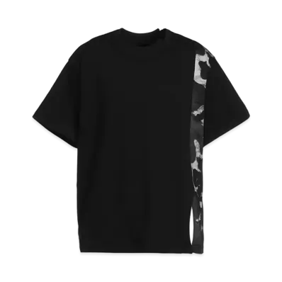 Ground Y Camouflage Pattern Silkette/Cotton Jersey Mixed T-shirt "Blue"