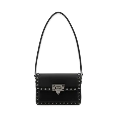 Valentino Women's Leather Rockstud23 Shoulder Baga "Black"