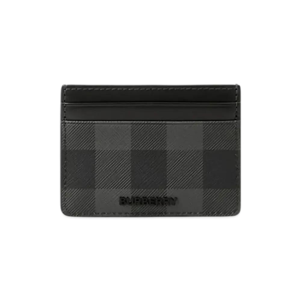 Burberry Check Card Case "Charcoal"