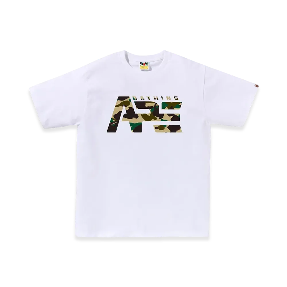 A BATHING APE 1St Camo Tactical Logo Tee "White/Yellow"