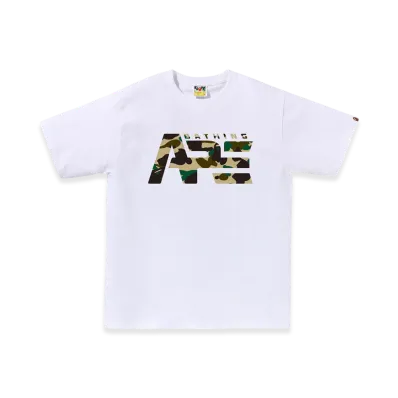 A BATHING APE 1St Camo Tactical Logo Tee "White/Yellow"