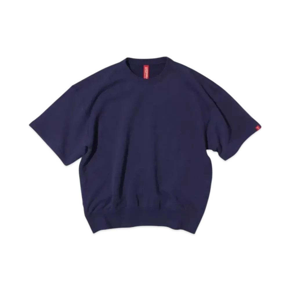BEAMS JAPAN x LOOPWHEELER Short Sleeve Crew Neck Sweatshirt "Blue"
