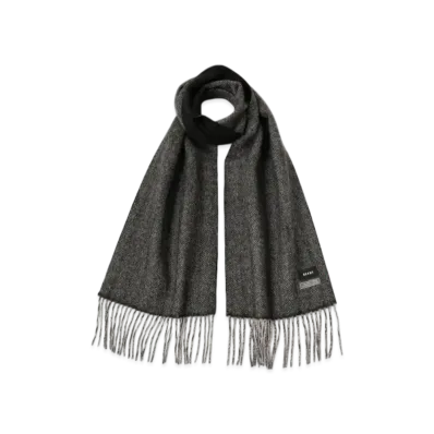 BEAMS Herringbone Reversible Muffler "BlackNavy"