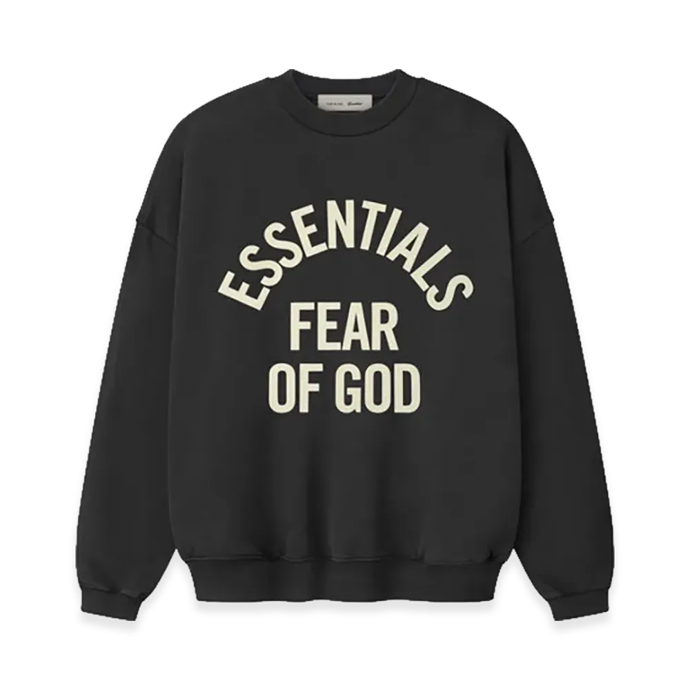 FEAR OF GOD ESSENTIALS Campus 90s Crewneck Sweatshirt "Faded Black"
