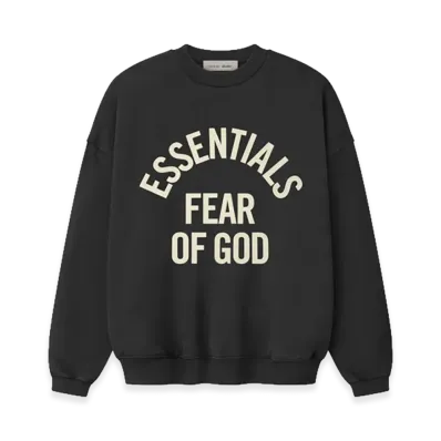 FEAR OF GOD ESSENTIALS Campus 90s Crewneck Sweatshirt "Faded Black"