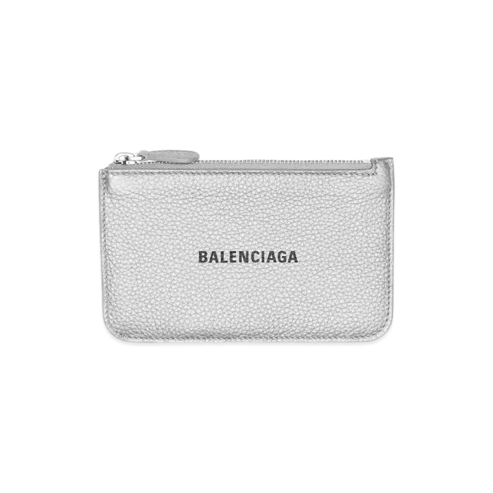 BALENCIAGA Cash Large Long Coin & Card Holder Metallic "Silver"