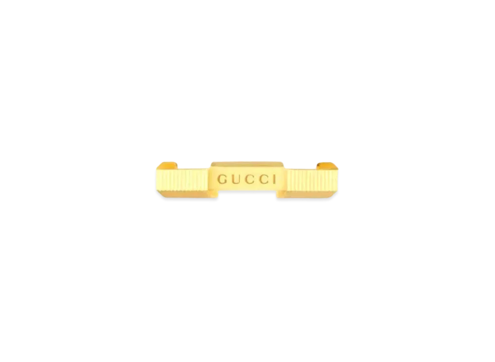 GUCCI Link To Love Striped Ring "Gold"