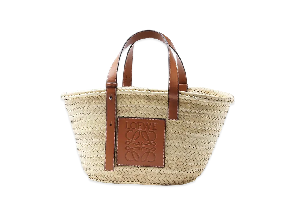 LOEWE Cesta De Palma Raffia "Natural Tan"