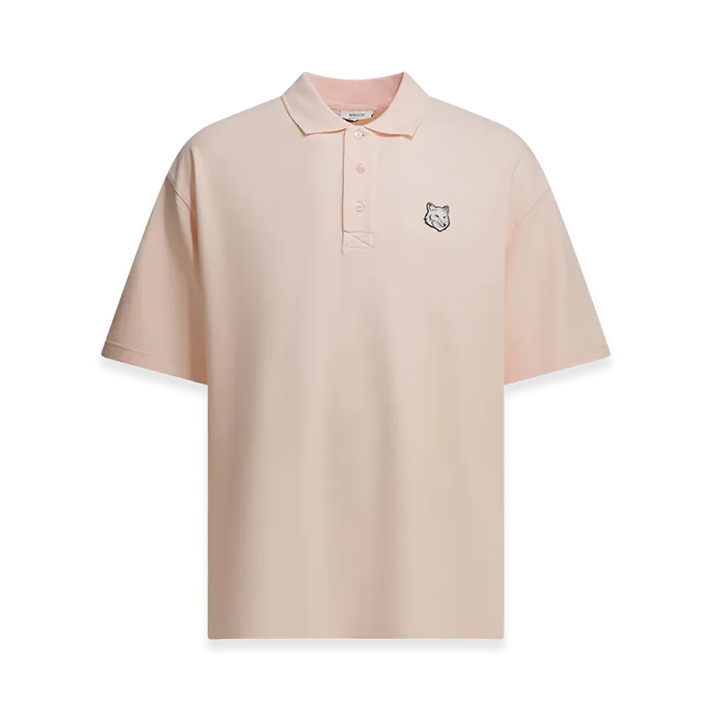 Maison Kitsune "Fox Head" Polo Shirt With Buttons "Pink"